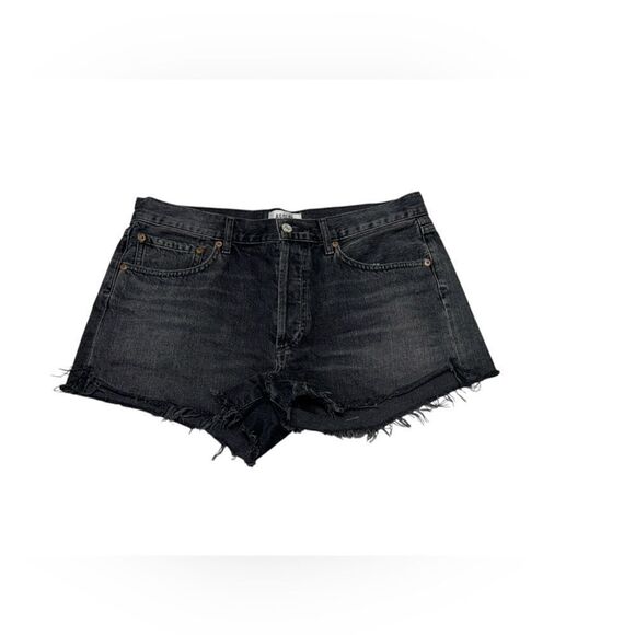 Women’s AGOLDE black PARKER VINTAGE CUT OFF distressed denim SHORTs size 29 - Picture 3 of 7